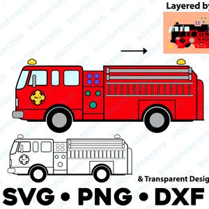 Fire Truck SVG PNG DXF transparent vector graphic design cut file silhouette fire department firemen dept police ems search rescue ambulance