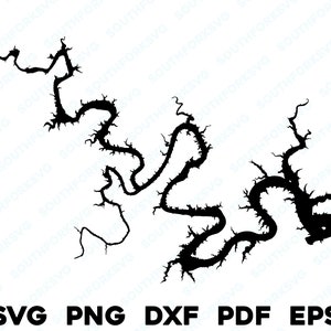 Lake Travis Texas Mapa Forma Silueta svg png dxf pdf eps vector diseño gráfico corte grabado archivo láser imagen barco lago