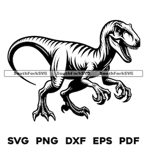 Velociraptor dinosaurus svg png dxf eps pdf | vector grafisch ontwerp knippen afdrukken lasergraveren bestanden commercieel gebruik