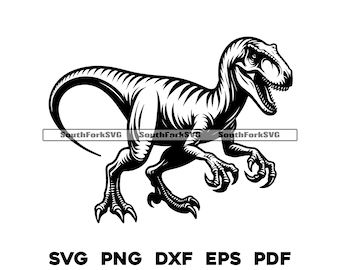 Velociraptor Dinosaurier svg png dxf eps pdf | Vektorgrafik-Design Ausschneiden Drucken Laser gravieren Dateien Kommerzielle Nutzung