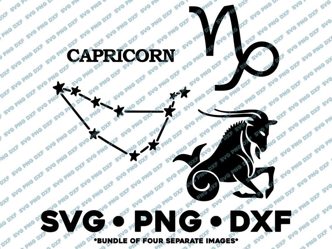 Capricorn Zodiac Bundle SVG PNG DXF Cut File for Silhouette - Etsy