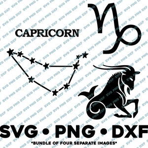 Steenbok Zodiac bundel SVG PNG DXF-bestand knippen voor de Silhouette Cameo sterrenbeeld horoscoop sterrenbeeld Tarot astrologie verjaardag geit