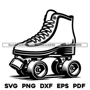 Roller Skate 2 / svg png dxf eps pdf / vector gráfico corte archivo láser clip art / descarga digital instantánea uso comercial