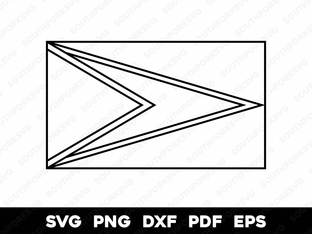 Guyana Flag Transparent Outline | Svg Png Dxf Eps Pdf | Vector Graphic ...