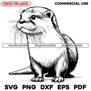 Schattige otter svg png dxf eps pdf | vectorafbeelding snijbestand laserclipart | direct digitaal downloaden voor commercieel gebruik