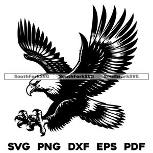 Fichiers de conception de pygargue à tête blanche en vol | svg png dxf eps pdf | Conception graphique vectorielle coupe impression fichiers laser sub cnc colorant utilisation commerciale