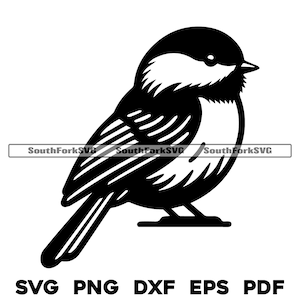 Einfaches Chickadee Vogel Design | svg png dxf eps pdf | Vektorgrafik Datei Laser Clip Art schneiden | sofortiger digitaler Download kommerzielle Nutzung