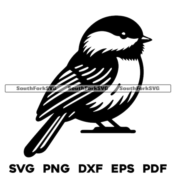 Simple Chickadee Bird Design | svg png dxf eps pdf | vector graphic cut file laser clip art | instant digital download commercial use