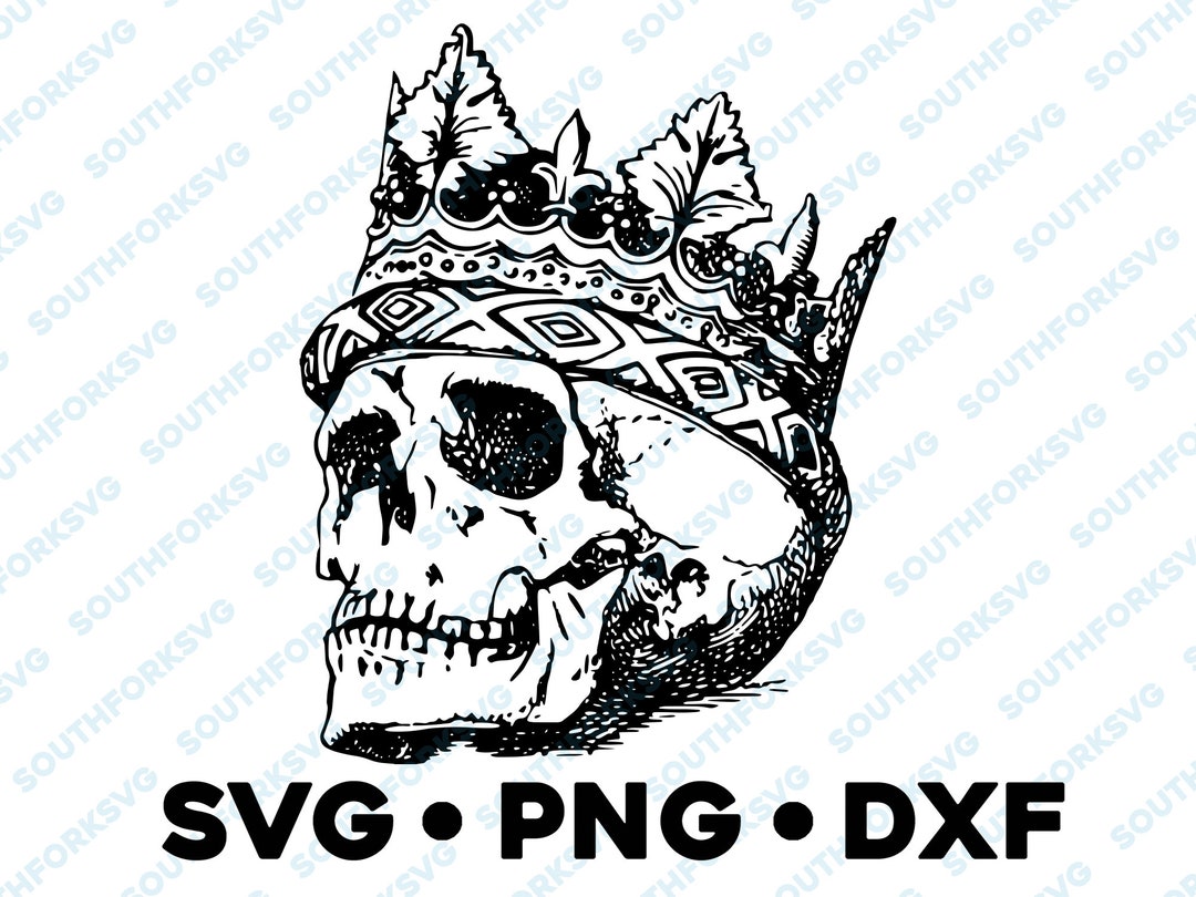 Skull & Crown SVG PNG DXF Cut File Vector Graphic Design