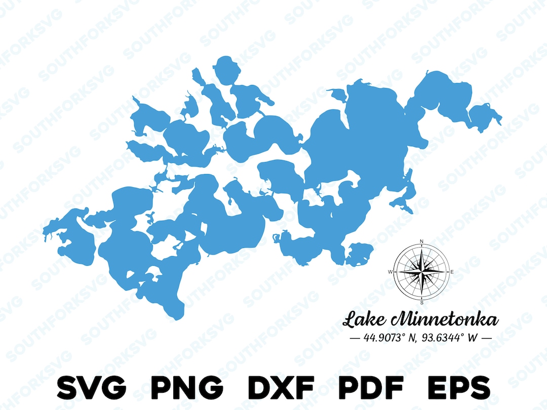 Lake Minnesota Map Shape Silhouette Svg Png Dxf Pdf Eps