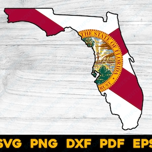 Florida State Form mit Flagge 2 | svg png dxf eps pdf | transparente Vektorgrafik Design Cut Print Dye Sub Laser Cnc Digital Files