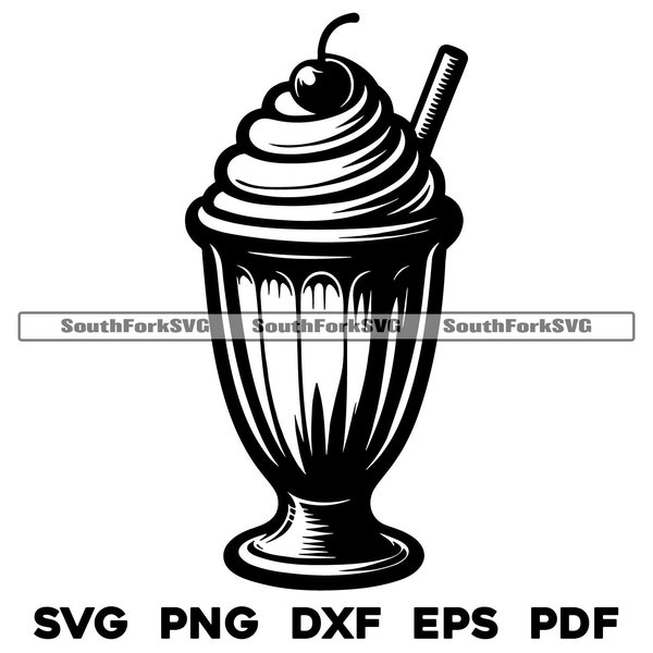 Milkshake | svg png dxf eps pdf | vector graphic cut file laser clip art | instant digital download commercial use