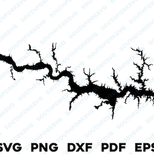 Lago Gaston Carolina del Norte Mapa Forma Contorno Silueta svg png dxf pdf eps vector diseño gráfico corte grabado archivo láser imagen barco casa