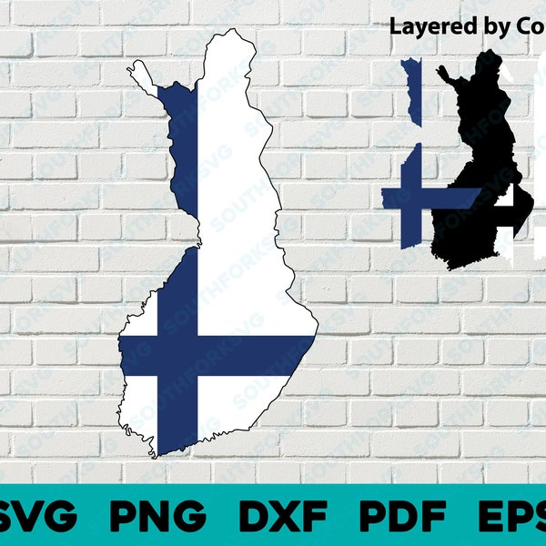 Finland National Country Flag svg png dxf layered by color vector graphic design digital file United Nation world travel flag Europe