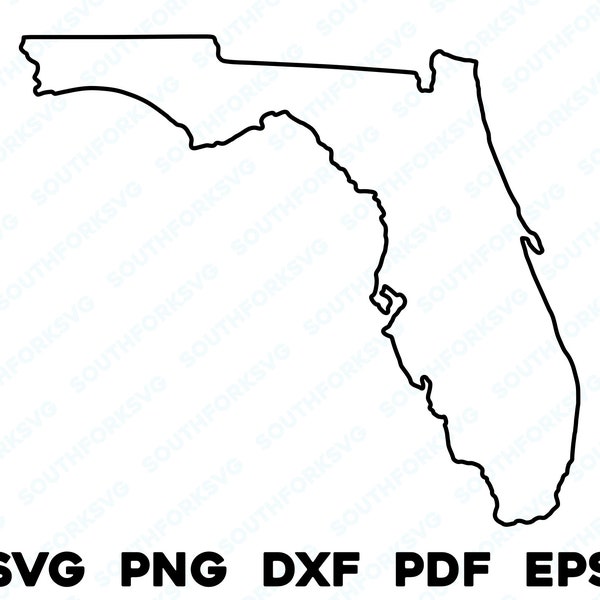 Florida State Shape Outline Map | svg png dxf eps pdf | transparent vector graphic design cut print dye sub laser engrave cnc digital files