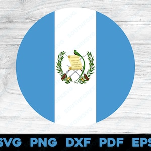 Guatemala National Flag Circle | svg png dxf eps pdf | vector graphic design print dye sub digital files Central America country pride