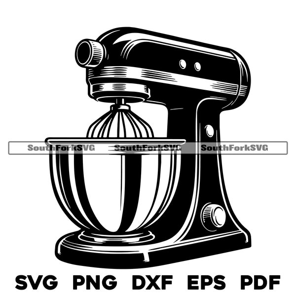 Stand Up Kitchen Mixer 1 | svg png dxf eps pdf | vector graphic cut file laser clip art | instant digital download commercial use