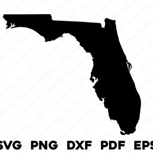 Florida State Form Karte Silhouette | svg png dxf eps pdf | transparente Vektorgrafik Design Cut Print Dye Sub Laser Cnc Digital Files