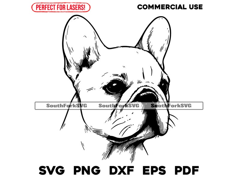 French Bulldog Laser Engrave Files Svg Png Dxf Eps Pdf | Vector Graphic ...