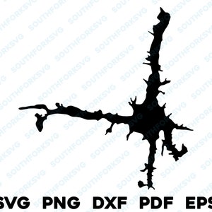 Lake Lure Carolina del Norte Mapa Forma Silueta svg png dxf pdf eps vector diseño gráfico corte grabado archivo láser imagen barco lago casa