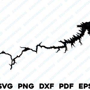 Fort Peck Lake Montana Mapa Forma Silueta svg png dxf pdf eps vector diseño gráfico corte grabado archivo láser imagen ing canotaje casa del lago