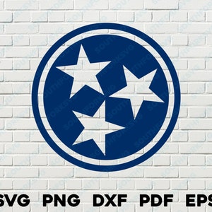 Tennessee Tri-Star svg png dxf eps pdf gelaagd op kleur vector grafisch ontwerp digitaal bestand VS 50 staatsvlaggen VS Amerika Verenigde Staten