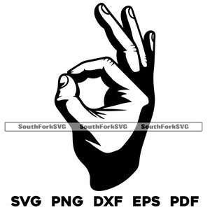 OK Sinal de Mão svg png dxf eps pdf | arquivo de corte gráfico vetorial laser clip art download digital instantâneo uso comercial