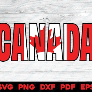 Canada Canadian Flag Name Design | svg png dxf eps pdf | vector graphic design cut print dye sub laser digital files