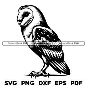Conception d'oiseau chouette effraie des cloches | svg png dxf eps pdf | graphique vectoriel découpé fichier laser clip art | Téléchargement numérique instantané, utilisation commerciale