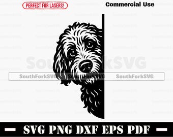 Peeking Goldendoodle SVG + PNG Set - Peeking Golden Doodle Dog Clipart ...