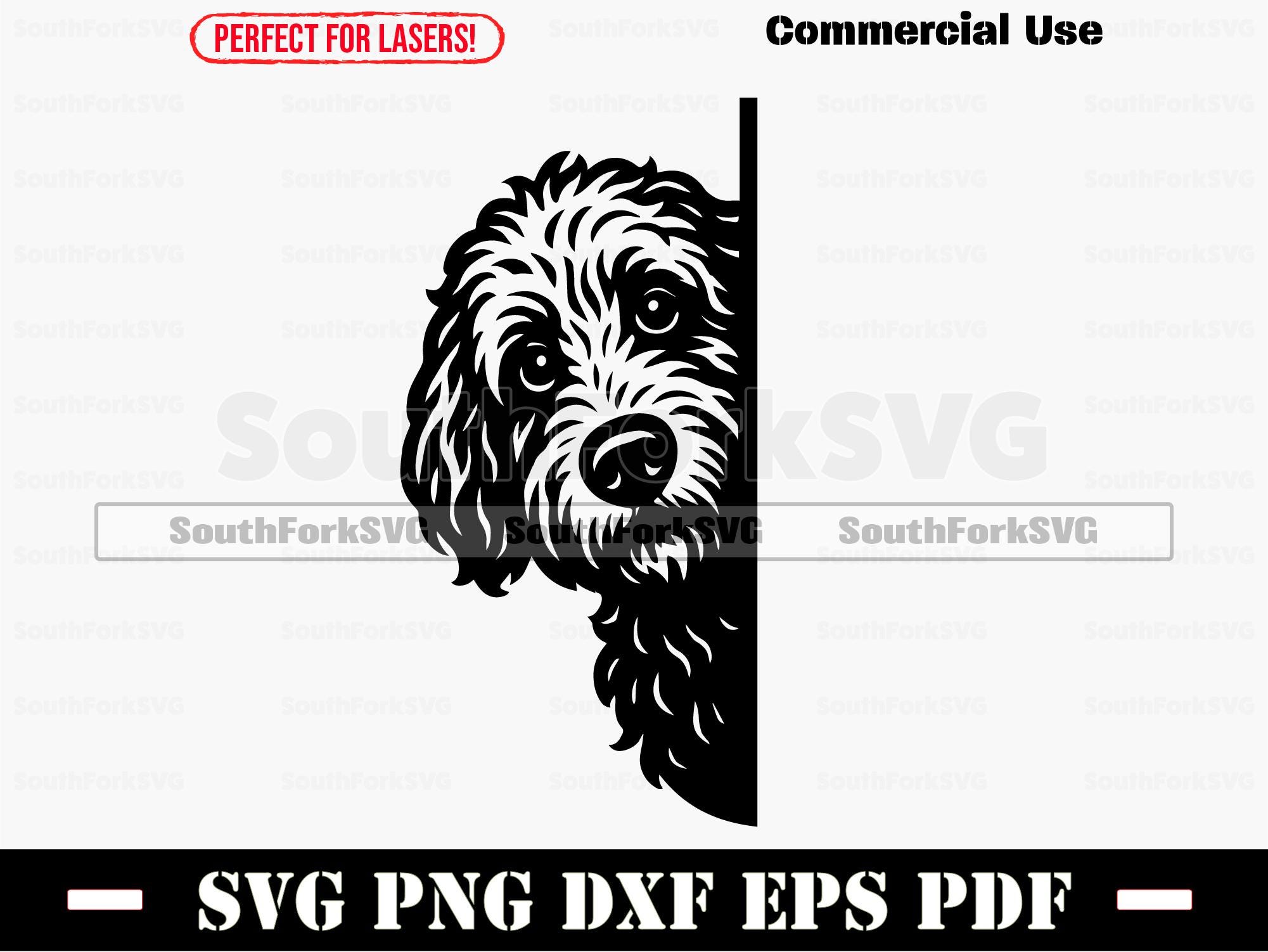 Peering Peeking Goldendoodle Dog Svg Png Dxf Eps Pdf | Vector Graphic ...