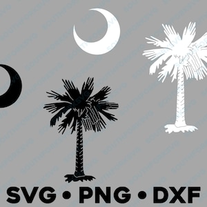 South Carolina State Flagge Palme Mond svg png dxf Vektorgrafik Design digitale Datei US 50 Zustandsflaggen USA Amerika USA Flaggen