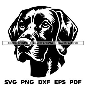 German Shorthaired Pointer Dog Head Design | svg png dxf eps pdf | vector graphic cut file laser clip art | instant download commercial use