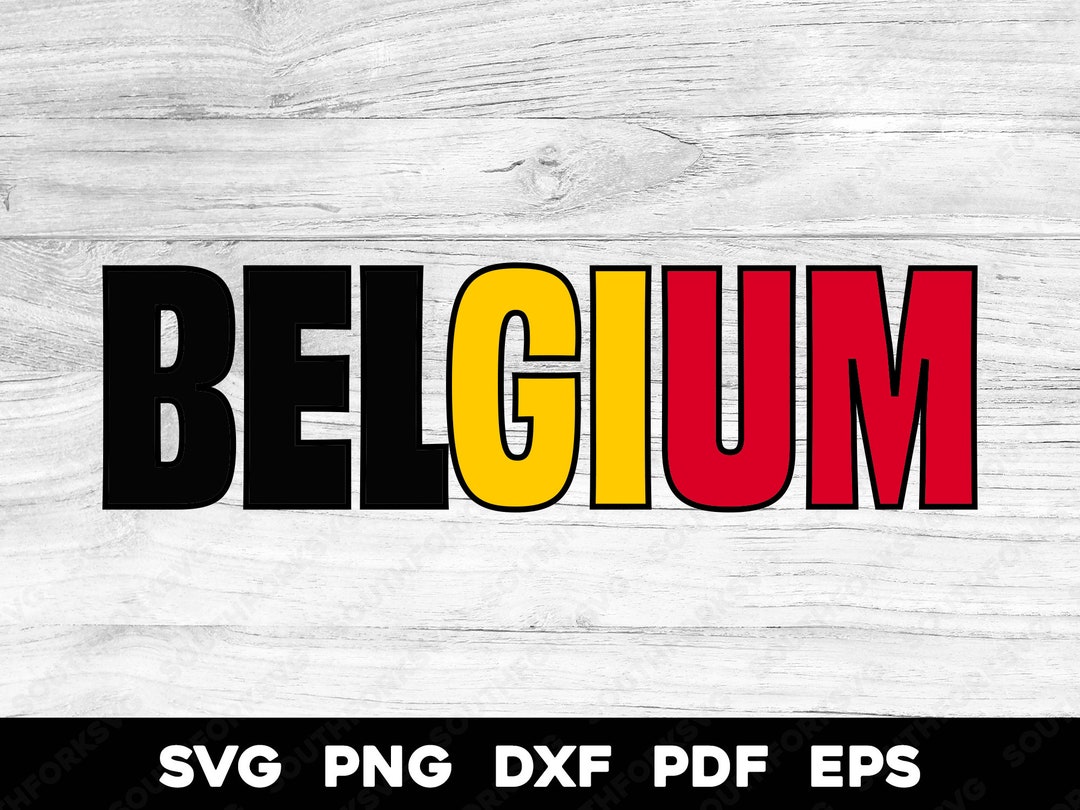 Belgium Belgian Flag Name Design | Svg Png Dxf Eps Pdf | Vector Graphic