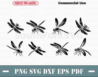 Dragonfly Digital Bundle svg png dxf eps pdf vector graphic design cut print dye sub cnc digital files commercial use
