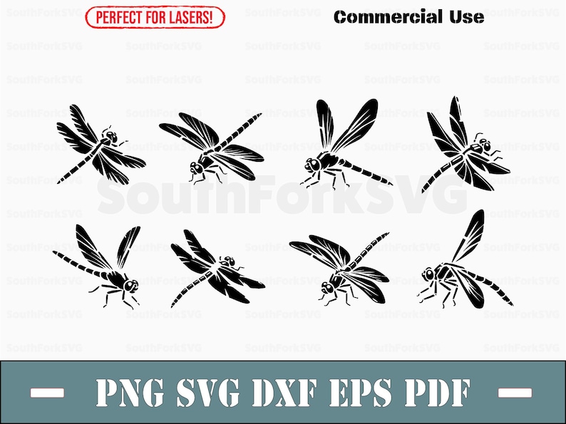 Dragonfly Digital Bundle Svg Png Dxf Eps Pdf Vector Graphic Design Cut ...