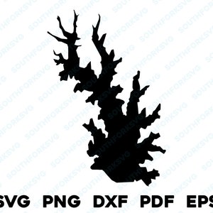 Lago Stanley Draper Oklahoma Mapa Forma Silhueta Contorno svg png dxf pdf eps gráfico vetorial corte gravar arquivo a laser sublimação imagem casa