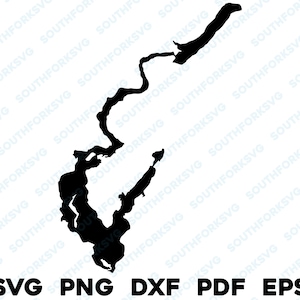 Long Lake Wisconsin Karte Form Silhouette svg png dxf pdf eps Vektorgrafik Schneiden Gravur Laser-Datei Bild Bootfahren Seehaus