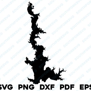 Eagle Mountain Lake Texas Mapa Forma Silueta svg png dxf pdf eps vector diseño gráfico corte grabado archivo láser imagen ing barco lago casa