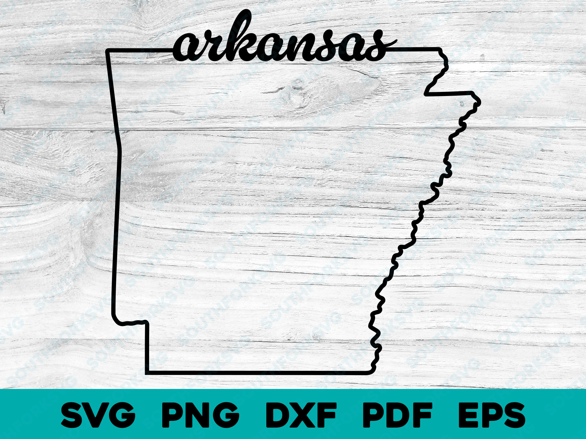 Arkansas State Outline With Cursive Script | Svg Png Dxf Eps Pdf ...