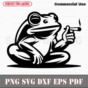 Frosch Rauchen Gelenk svg png dxf eps pdf | Vektorgrafik Datei Laser Clip Art schneiden | sofortiger digitaler Download kommerzielle Nutzung