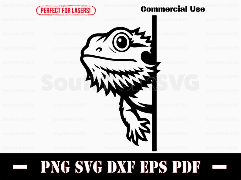 Peering Bearded Dragon Svg Png Dxf Eps Pdf | Vector Graphic Cut File ...