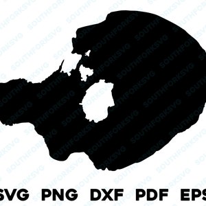 Mono Lake California Mapa Forma Silueta svg png dxf pdf eps vector diseño gráfico corte grabado archivo láser imagen barco lago casa