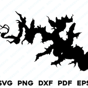 Canyon Lake Texas Mapa Forma Silueta svg png dxf pdf eps vector diseño gráfico corte grabado archivo láser imagen canotaje casa del lago