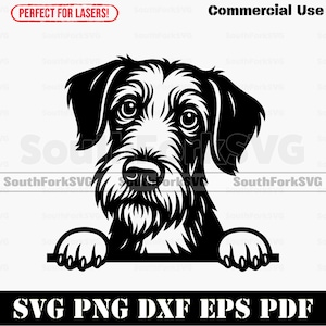 Peeking German Wirehaired Pointer Dog svg png dxf eps pdf | vector graphic cut file laser clip art instant digital download commercial use