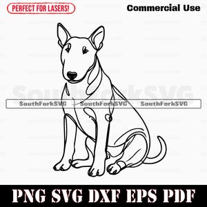 Bull Terrier-hond zeer fijne tekeningen | svg png dxf eps pdf | vectorafbeelding gesneden laserclipart | direct digitaal downloaden voor commercieel gebruik