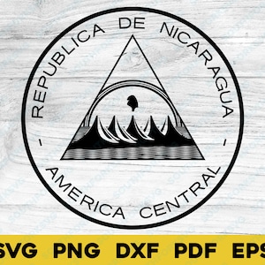 Nicaragua National Flag Crest svg png dxf pdf eps Transparent vector graphic design digital file Central America country world republic 2
