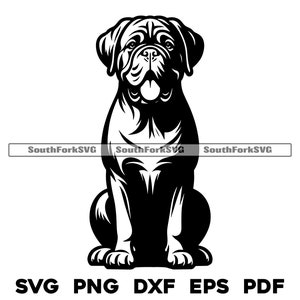 Bordeauxdog Hondenoppas | svg png dxf eps pdf | vectorafbeelding snijbestand laserclipart | direct digitaal downloaden voor commercieel gebruik
