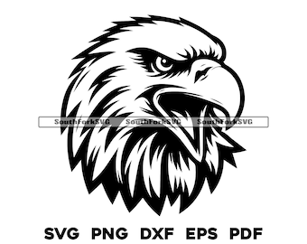 Eagle Head Middle High School Sports Team Mascot svg png dxf eps pdf | vector graphics design cut print dye sub laser digital files