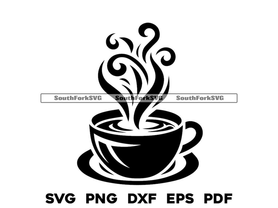 Hot Coffee Cup Design Svg Png Dxf Eps Pdf Vector Graphic Cut File Laser